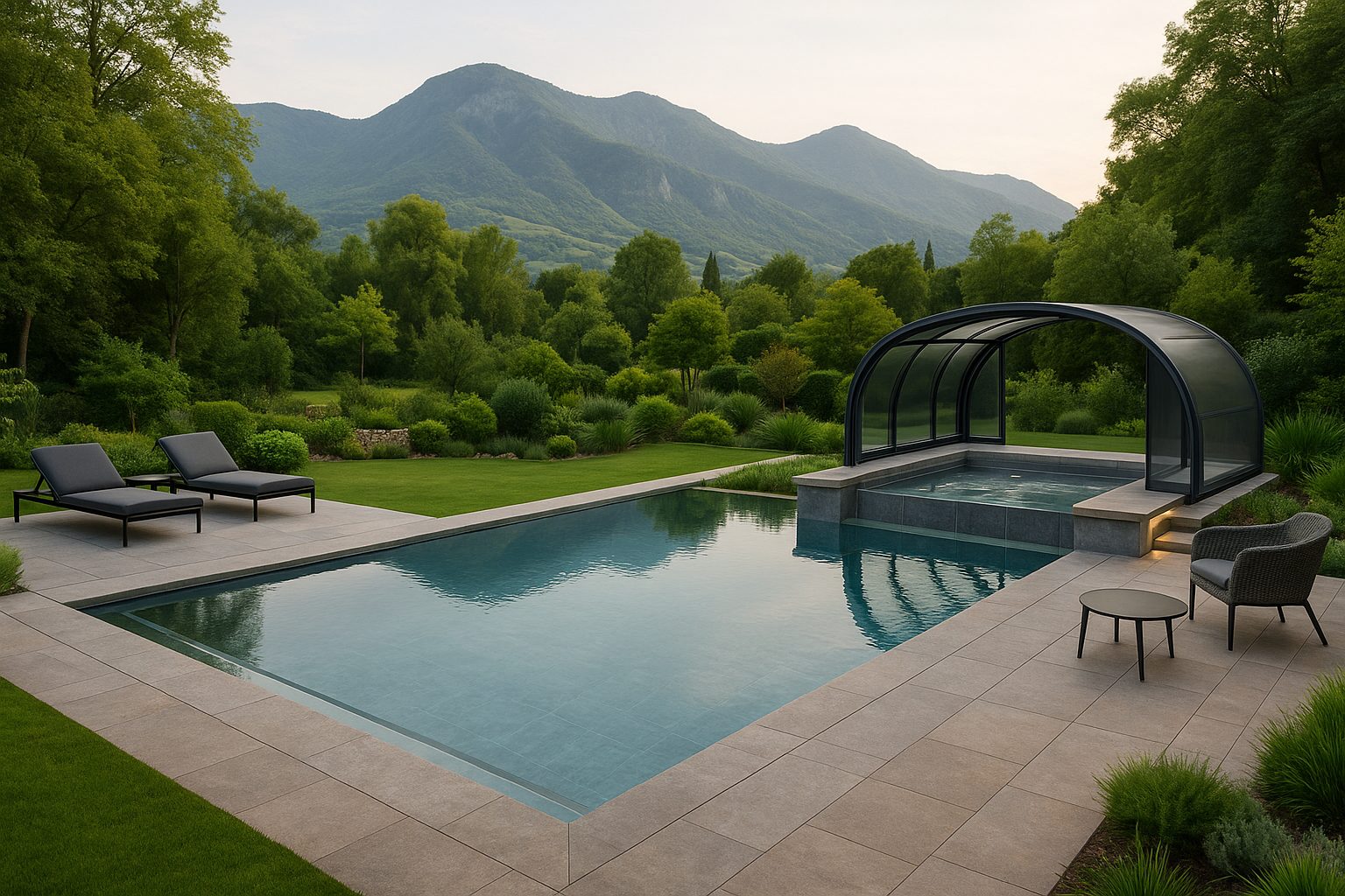 Matériaux haut de gamme pour piscine design