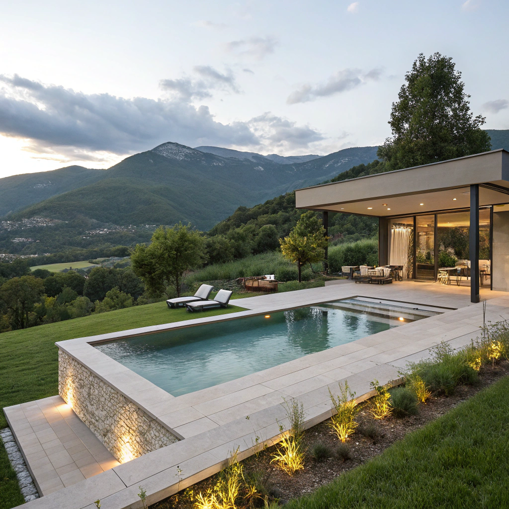 Piscine contemporaine sur mesure en Isère